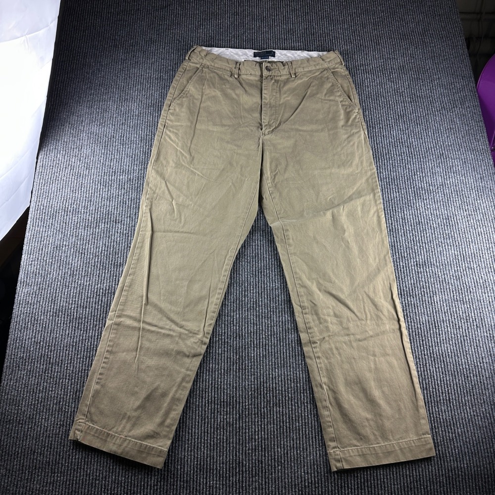 Polo Ralph Lauren Mens Khaki Chino Pants 35/32 Tan Cotton Straight Leg 3018